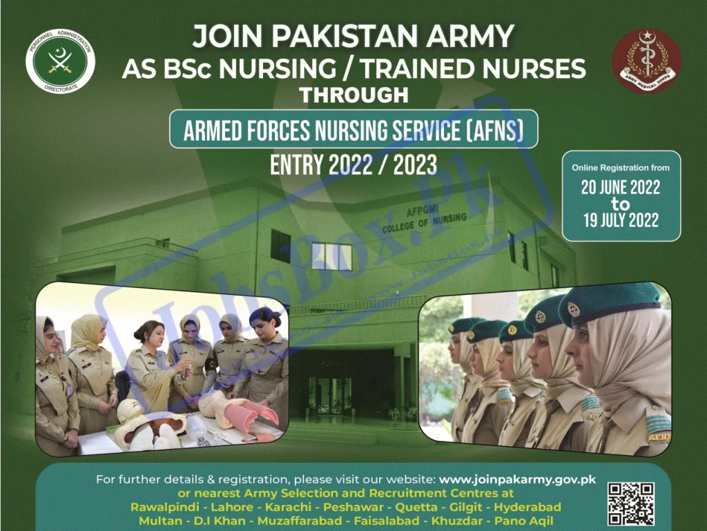 Pakistan Army Nursing Jobs 2022 - Join Pak Army Through AFNS
