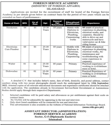 Ministry of Foreign Affairs MOFA Jobs 2022