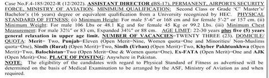 Asf Jobs 2022 For Assistant Director Online Apply